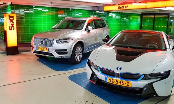 Luxury electric cars at SIXT in Schiphol - My, Germany, Sweden, Amsterdam, Electric car, Volvo xc90, Bmw i8, Schiphol