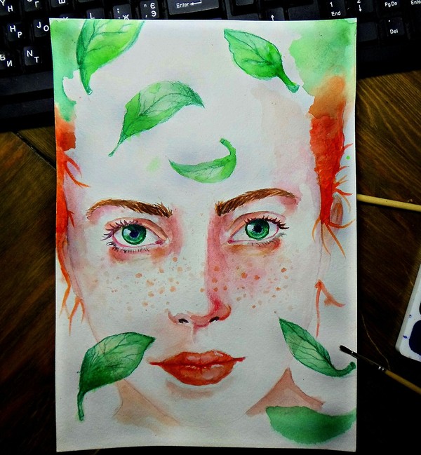 Does a friend draw norms or not? - My, Friend, Drawing, Girls, Watercolor