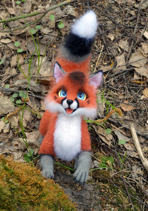 Fursona. Felt toy. - Furry, Feral, Furry fox, Furson, Dry felting, Fox, Frame toy, Hobby, Longpost