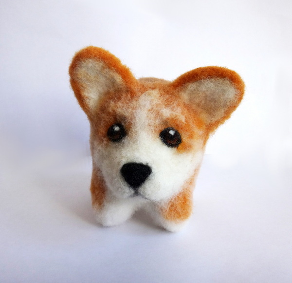 Wool shortbread - My, Dry felting, Toys, Needlework, Wool toy, Biscuit, Longpost, Dog, Corgi, Needlework without process