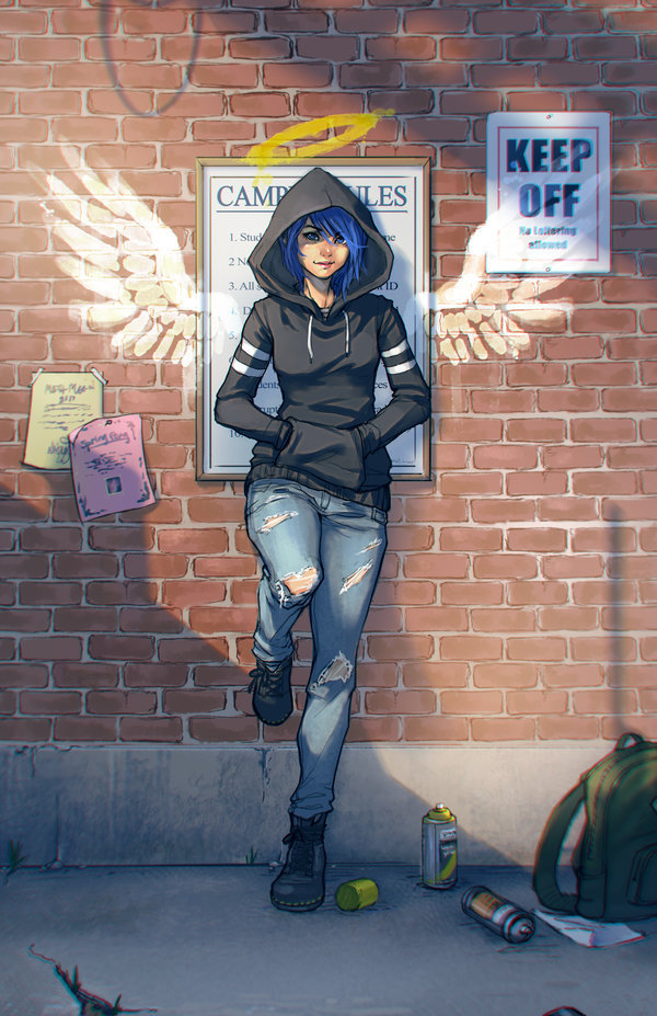 Angel - Art, Jeans, Girls, Anime, Or not