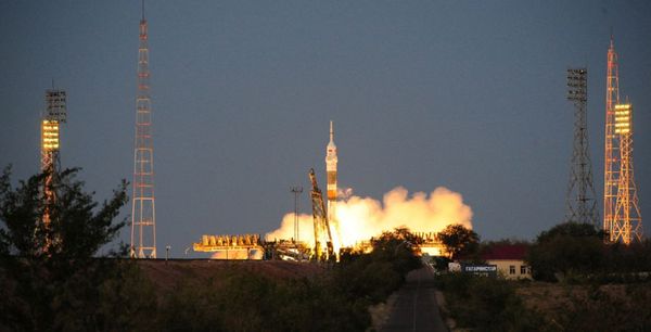 Soyuz-FG with Soyuz MS-05 manned spacecraft launched from Baikonur - Rocket, Union, Космонавты, Space, Running, Baikonur, Cosmodrome, Video, Longpost