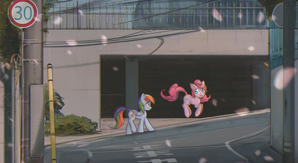 Sakurasuperlove My Little Pony, Ponyart, Pinkie Pie, Rainbow Dash, Mirroredsea