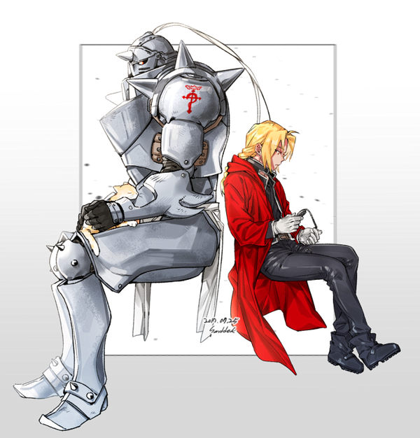 Fullmetal Alchemist Anime Art, , Fullmetal Alchemist, Edward Elric, Alphonse Elric, Sanddek