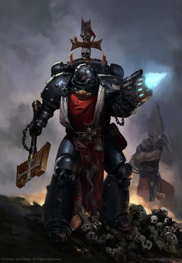 Grimaldus - Warhammer 40k, Wh Art, Black templars, Chaplain