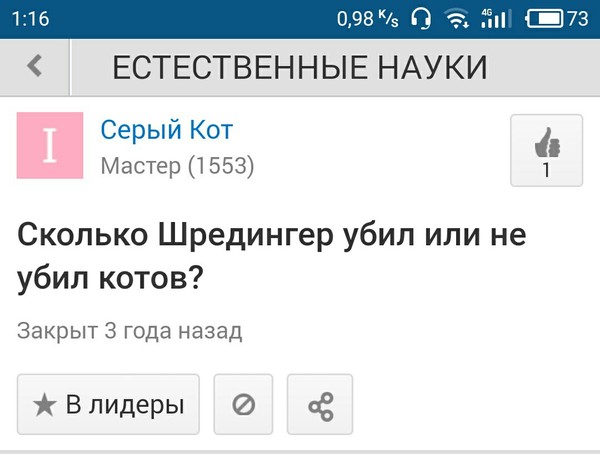 That's the answer - Mailru answers, Shroedinger `s cat, Text, End, Quantum immortality, Longpost