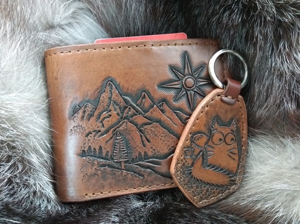 Our workshop: continued - My, Leather, Leather, Handmade, Handmade, Keychain, Wallet, Cover, Embossing on leather, Longpost