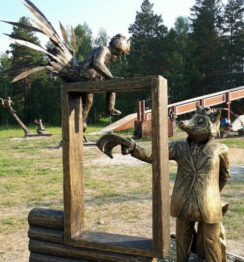 Fairy-tale sculptures in Sayansk - My, Russian tales, Sculpture, Sayansk, Kindness, Based on the, Longpost