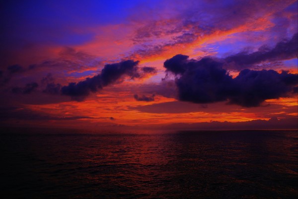 Walks in the Pacific Ocean. - My, Ocean, Steamer, Sky, Sunset, Work, Longpost