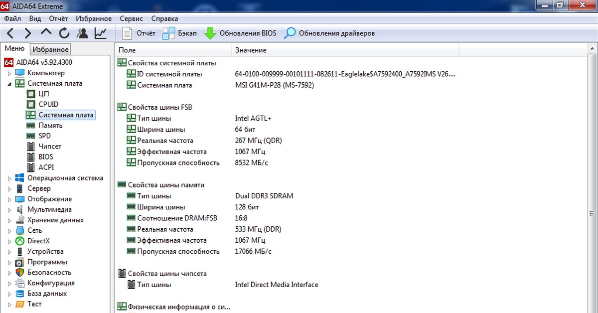 Как узнать какая материнская плата на компьютере. Aida64 системная плата. Тип FSB aida64. Свойства шины FSB aida64. Реальная частота памяти aida64.