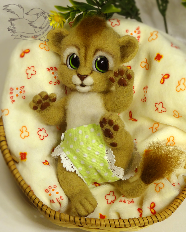 Felt toy. Mika the lion. - My, Dry felting, Author's toy, Lion cubs, Creation, Toddlers, Children, Wallow, Hobby, Longpost