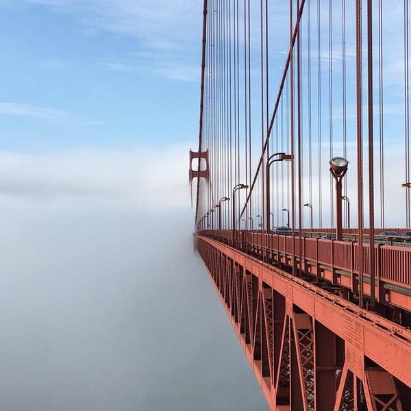 Bridge in the clouds - Bridge, Golden Gate Bridge, Golden Gate