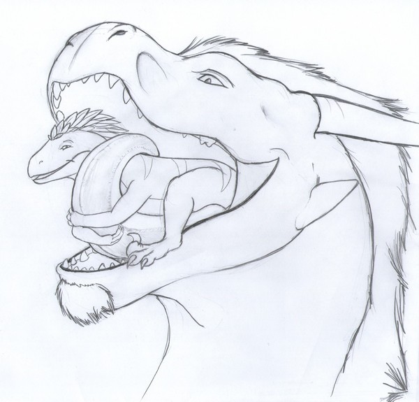 Hold on tight! - Sketch, Art, The Dragon, Yummy