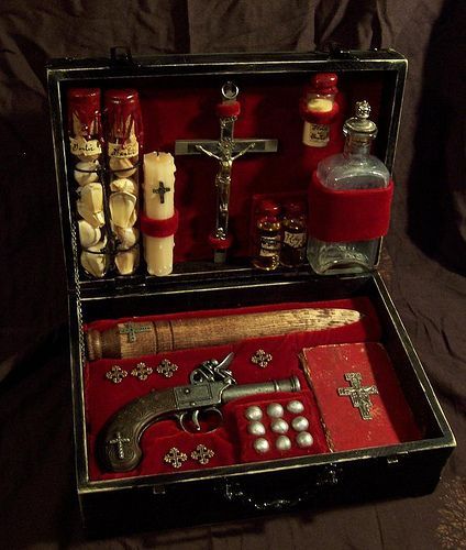 Chests with various necessary items - Box, Vampire Hunt, Cross, Stake, , The photo, Longpost, Tableware