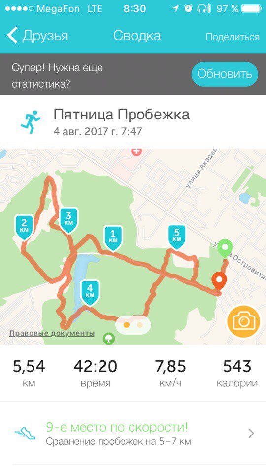 Report for 04.08.2017 - My, Sport, Slimming, Run, Actionblog, Longpost