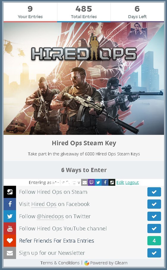 Giveaway 6000  Hiredops, Steam, 