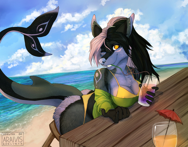 shark and sea - Furry, Anthro, Art, Araivis-Edelveys