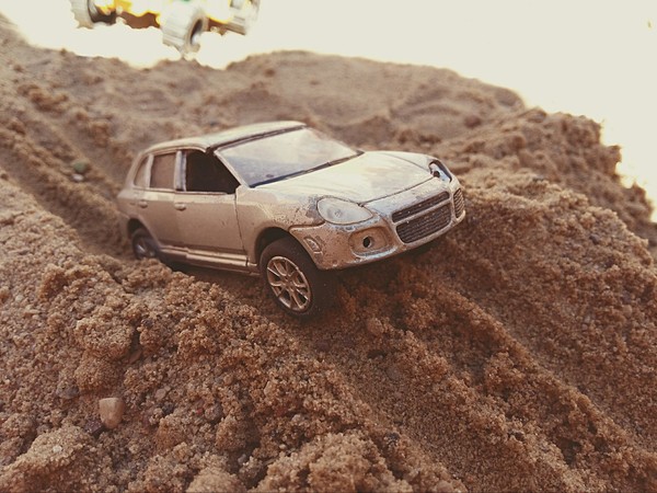 Rally in the sandbox)) - My, Rally, Sandbox, Miniature, Porsche