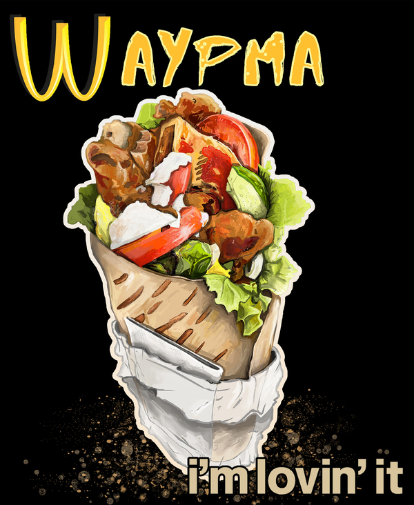 Shawarma - My, Drawing, Shawarma, Images, Drawing on a tablet, McDonald's, Food