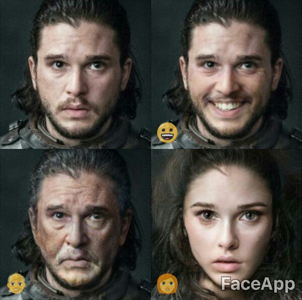 Арья, Санса, Джон и Дейнерис в приложении FaceApp - Игра престолов, Faceapp, Арья Старк, Санса Старк, Джон Сноу, Дейенерис Таргариен, Длиннопост