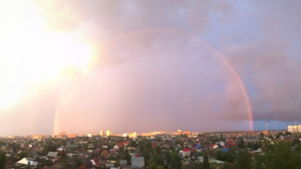 View from the window. - My, Double Rainbow, Tyumen, View from the window