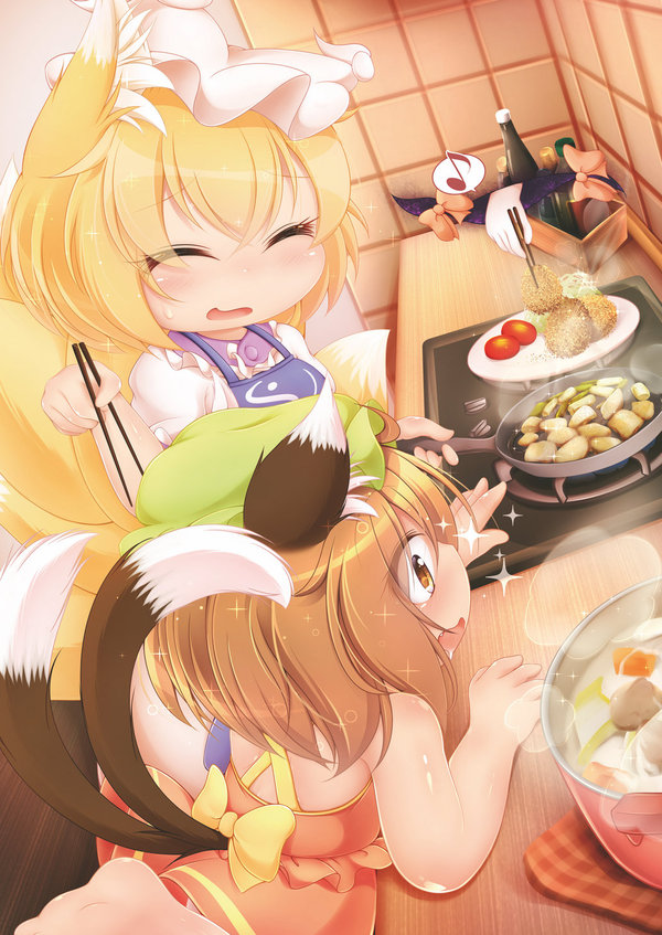 Touhou - Anime art, Anime, Yakumo ran, Yakumo yukari, Touhou