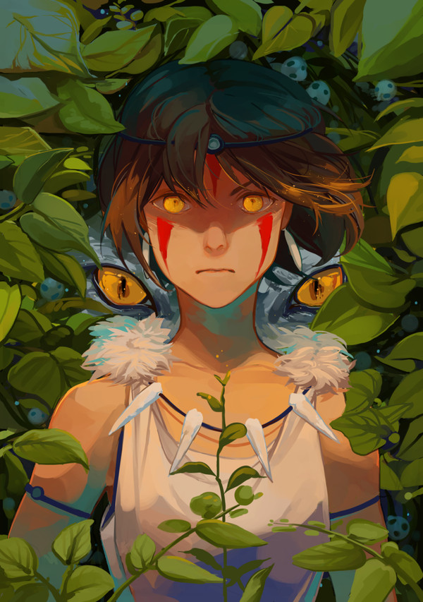 Mononoke Hime Anime Art, ,  , Hanromi