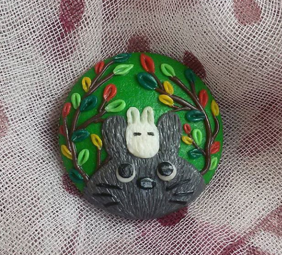 Polymer clay totoro icon - My, Polymer clay, Needlework, With your own hands, Needlework without process, Handmade, Totoro, Anime, Milota