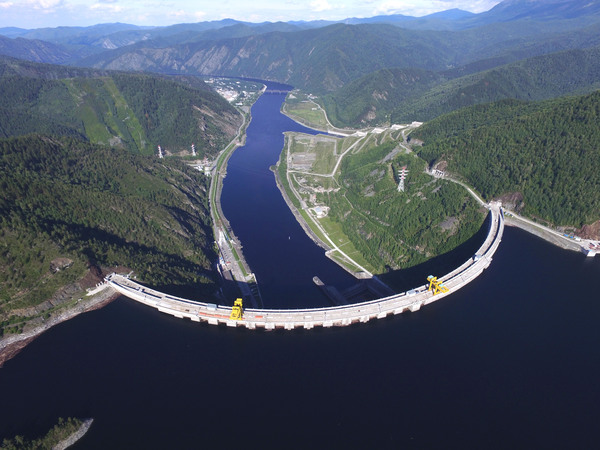 View from the SSHGES from the back side. - My, Khakassia, Sshges, Hydroelectric power station, DJI Phantom