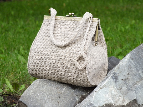 Knitted bag - My, Сумка, Knitting, Crochet, Fashion, Needlework without process