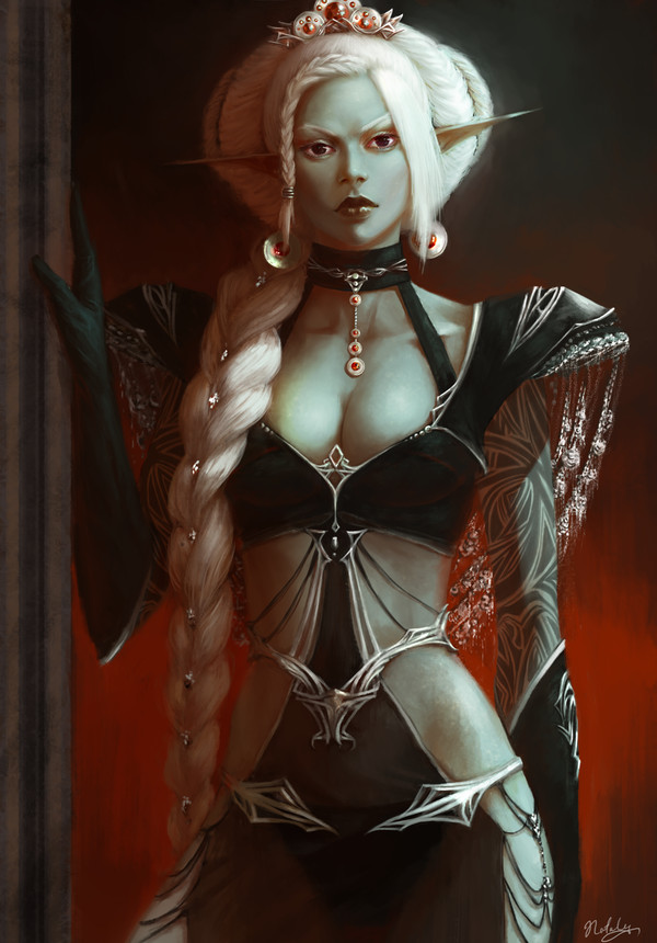 Drow Queen - Natalyalex, Дроу, Drow, Эльфы, Фэнтези, Арт, Рисунок