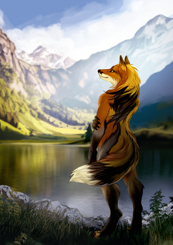 Calmness - Furry, Anthro, Art, Shalinka