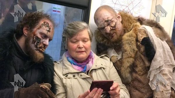 White walkers captured the Moscow metro - Makeup, Mask, Serials, Game of Thrones, Zombie, Metro, Moscow