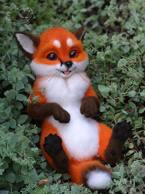 Felt toy. Fox Kevin. - My, Fox, Domestic fox, Author's toy, Dry felting, Furry feral, Furry, Longpost