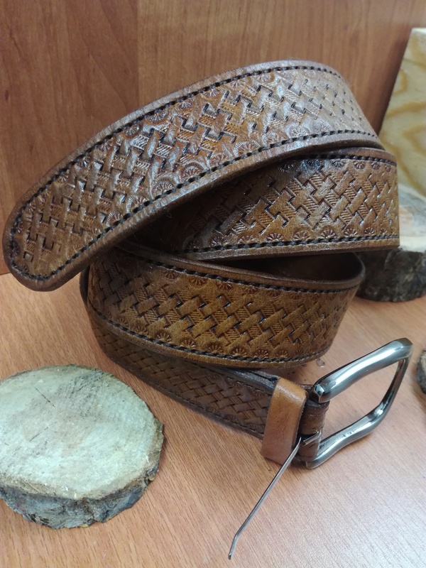 Embossed belt. - My, Belt, Leather, Leather, With your own hands, Leather products, Needlework, Longpost, Handmade