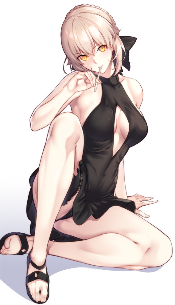 Anime art - NSFW, Anime Art, Аниме, Fate Grand Order, Artoria Pendragon, Saber Alter, Панцу