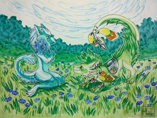 Summer day - Summer, Art, , Traditional art, Furry