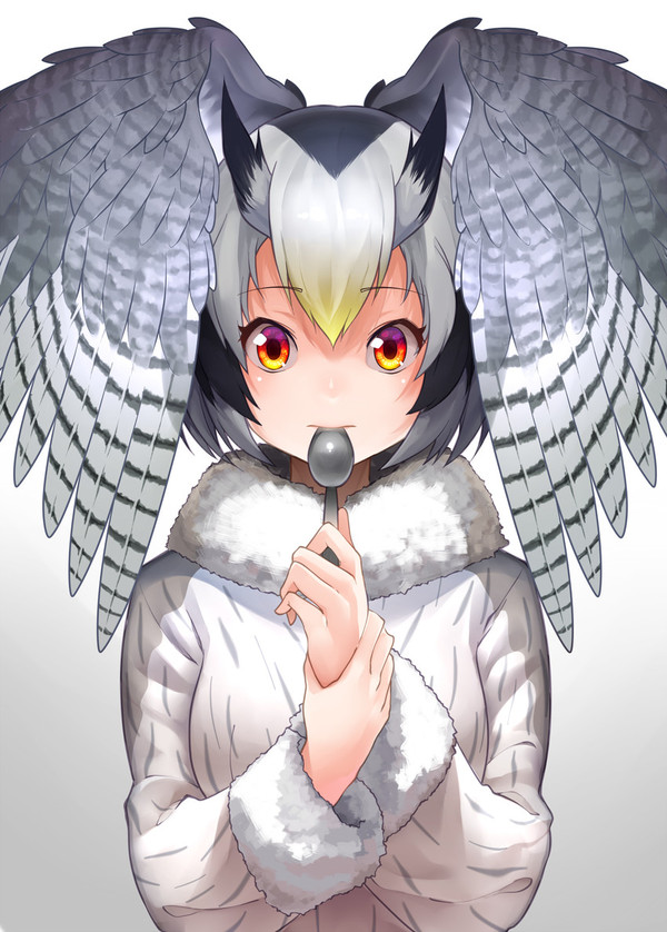 Anime Art - Аниме, Anime Art, Kemono Friends, Northern white-faced Owl