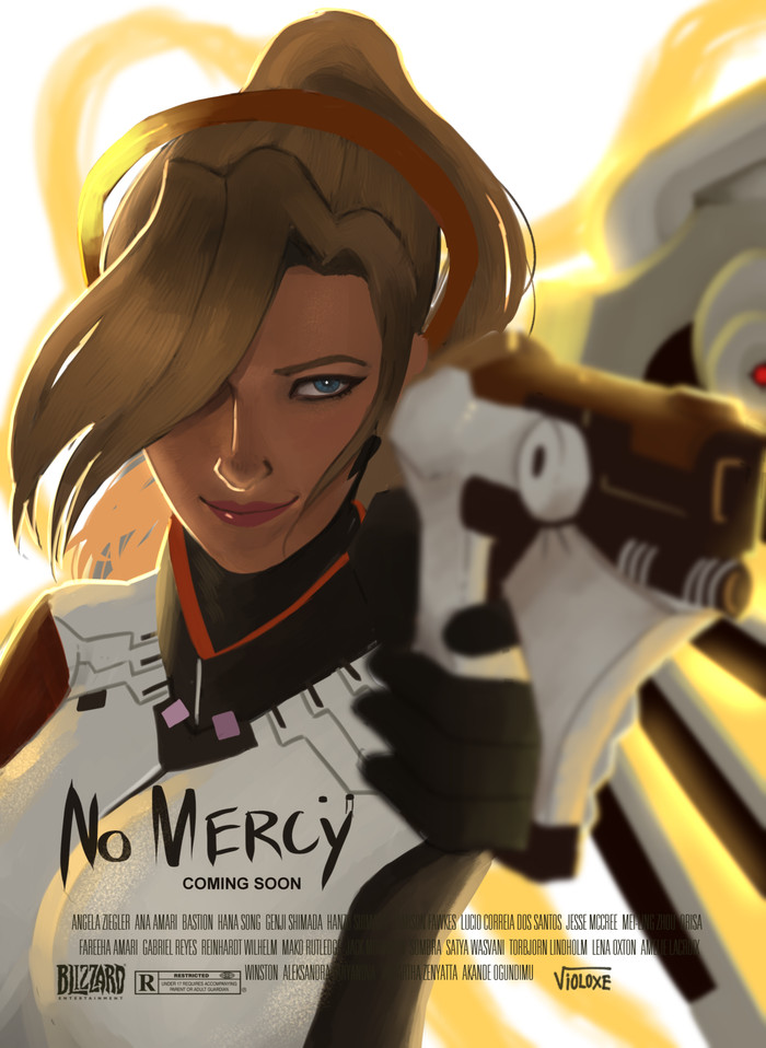 No Mercy... Yes Valkyrie!!! - Overwatch, Mercy, , Art, 