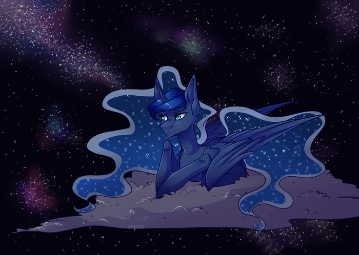 Lunyasha - My little pony, Space, My, Princess luna