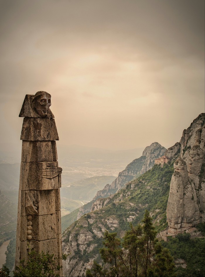Monastery of Montserrat, Spain - My, The mountains, Monastery, The statue, Clouds, Olympus, Sculpture