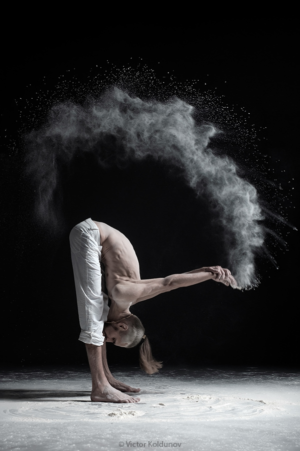 Photographing yoga with flour - My, Yoga, Asana, The photo, Portrait, Sport, My, Fujifilm, Longpost