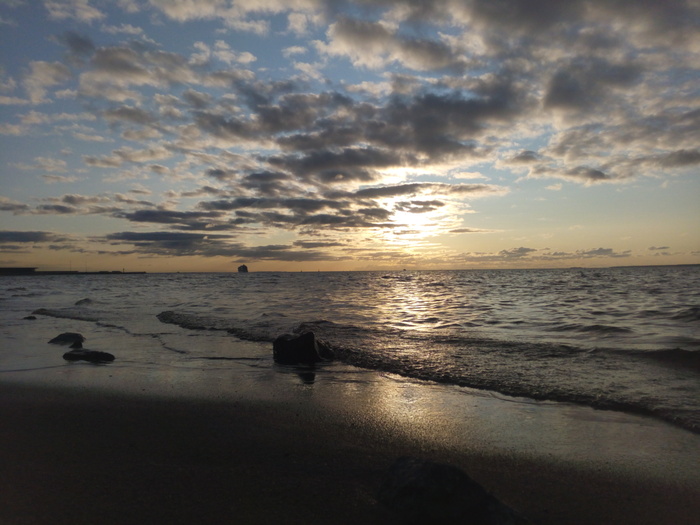 Sunset on the Gulf of Finland - My, Sunset, The photo, Saint Petersburg, Port