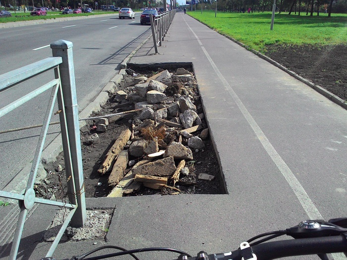 Hard mod on the bike path in St. Petersburg - My, A bike, Bike path, 