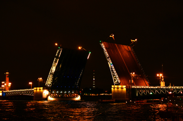 night view - My, Saint Petersburg, Night, Drawbridges, Bridge, Neva, , Savior on Spilled Blood, Griboyedov Canal, Longpost