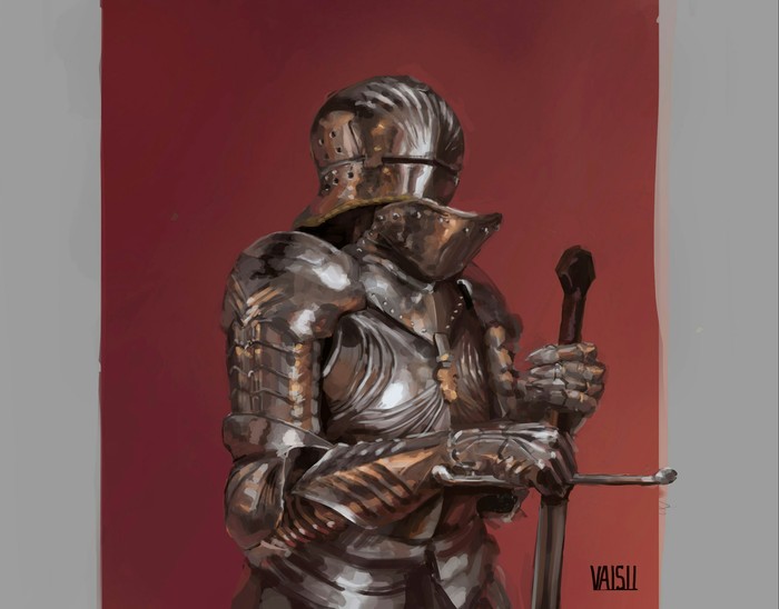 Painted gothic armor - My, Drawing, Armor, Digital drawing