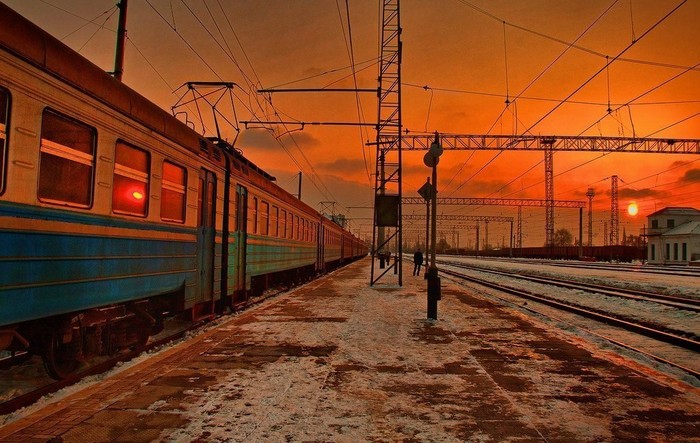 Aesthetics #beney - The photo, Railway station, A train, Sunset, Fuck aesthetics