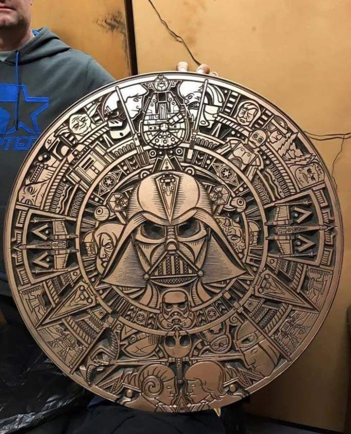 Wood carving... - 9GAG, Images, Wood carving, Star Wars, Needlework