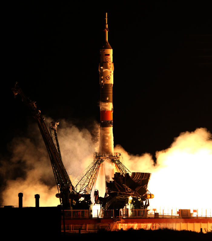 Successful launch of the Soyuz-FG rocket with the Soyuz MS-06 manned spacecraft - Rocket, Космонавты, Soyuz-FG, , Running, Roscosmos, Video, Longpost