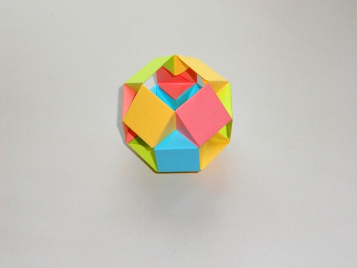 Modular paper polyhedron - My, Polyhedron, Origami, , Paper products, Paper modeling, Video, Papercraft